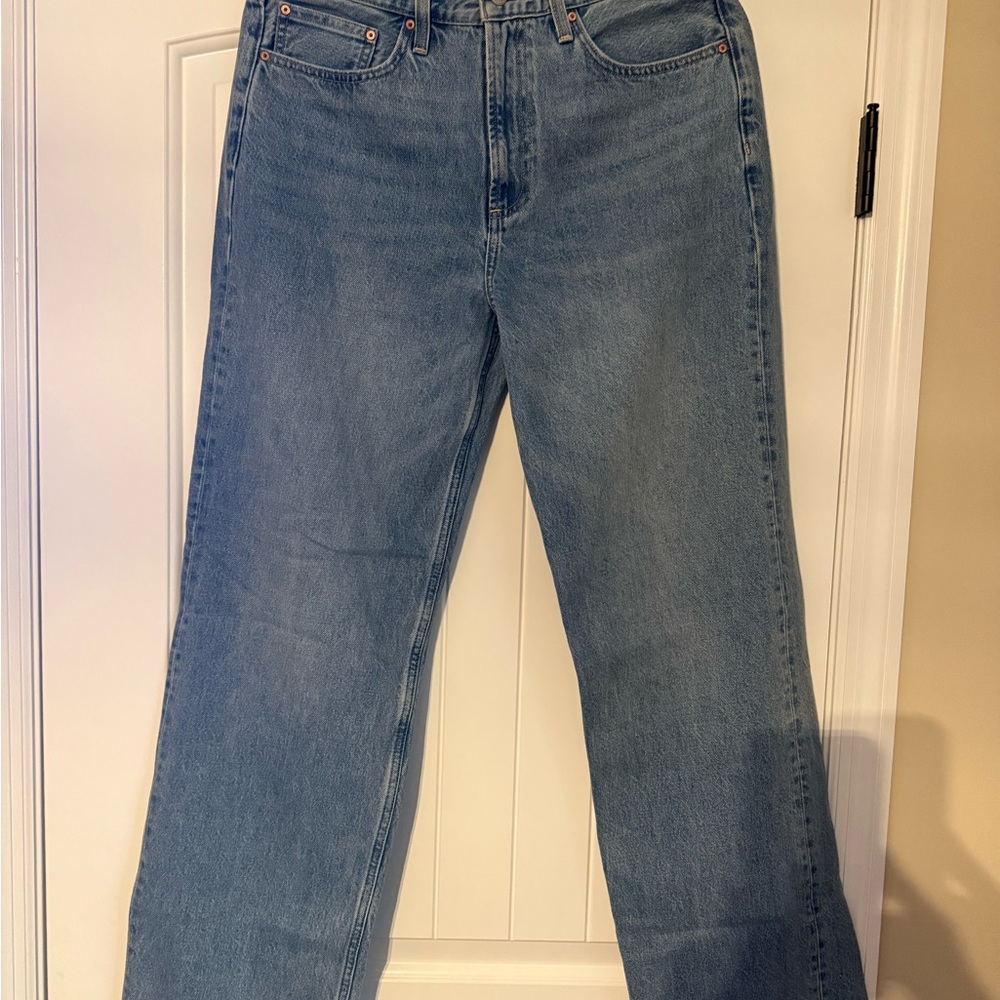 Denim Forum Blue Flare & Wide Leg Jeans